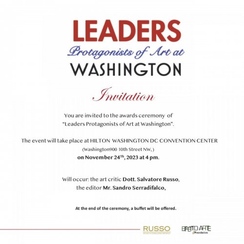 Invitation to the awards ceremony of "Leaders Protagonists of Art at Washington" (Nov. 2023)