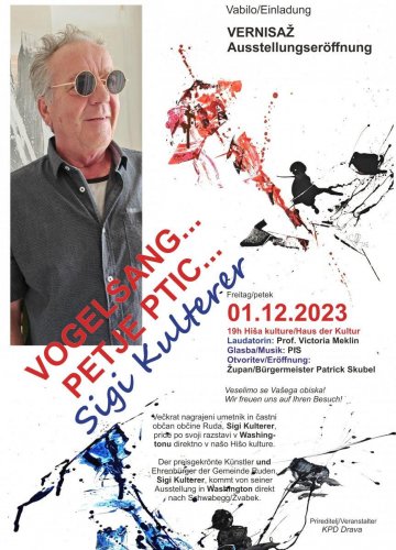 Vabilo/Einladung VERNISAZ Ausstellungseröffnung PETJE PTIC / Vogelsang (01. Dez. 2023)